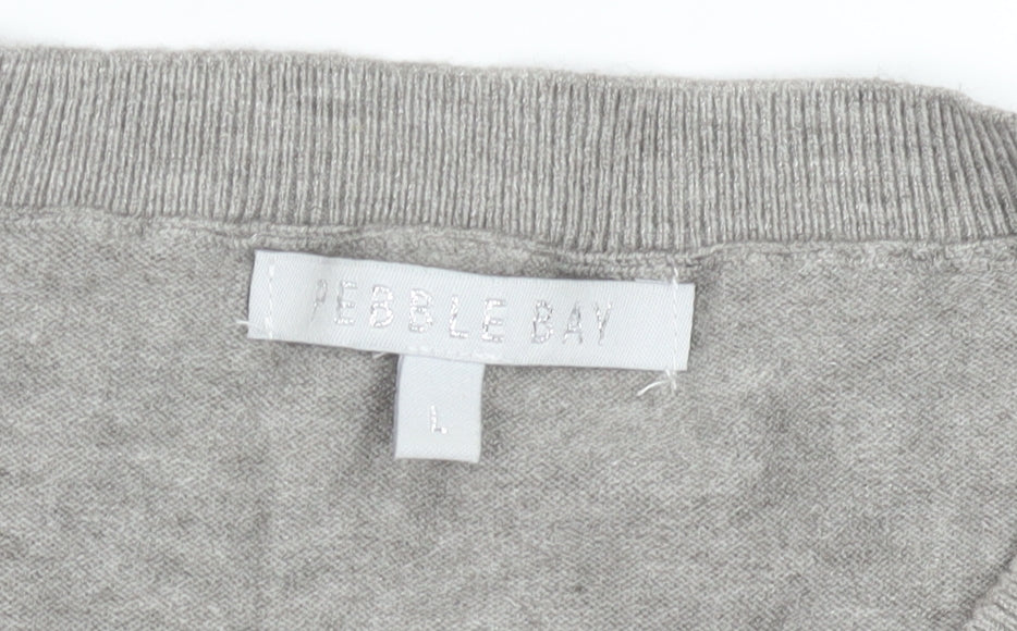 Pebble Bay Women's Grey L Striped Pullover Jumper
