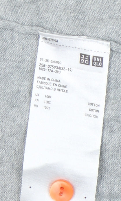 UNIQLO Women's Grey Cardigan XS V-Neck Knit Cotton