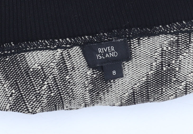 River Island Women's Black Animal Print Jumper, Size 8