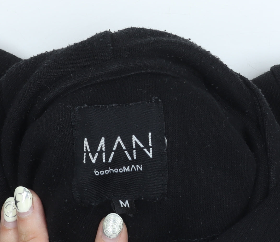 boohooMAN Men's Black Pullover Hoodie Size M