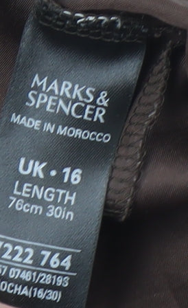 Marks & Spencer Women's Brown Long Pencil Skirt Size 16