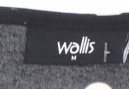 Wallis Women's Black Polka Dot Dress, Size 12, 3/4 Sleeve