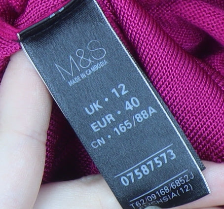 Marks & Spencer Women's Pink Open Front Cardigan, Size 12