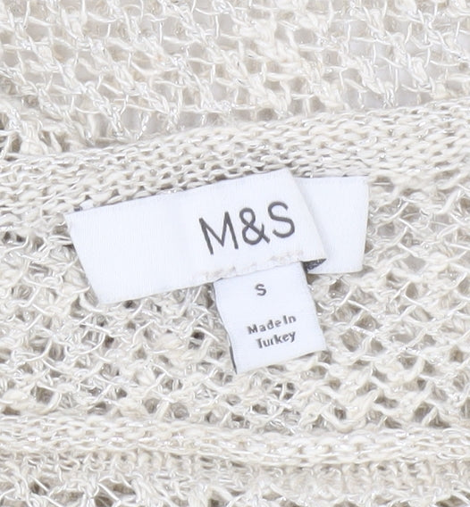 Marks & Spencer Women's Beige Knit Pullover Jumper - S