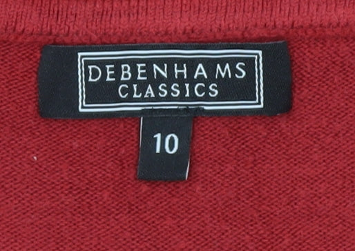 Debenhams Women's Red Pullover Jumper Size 10
