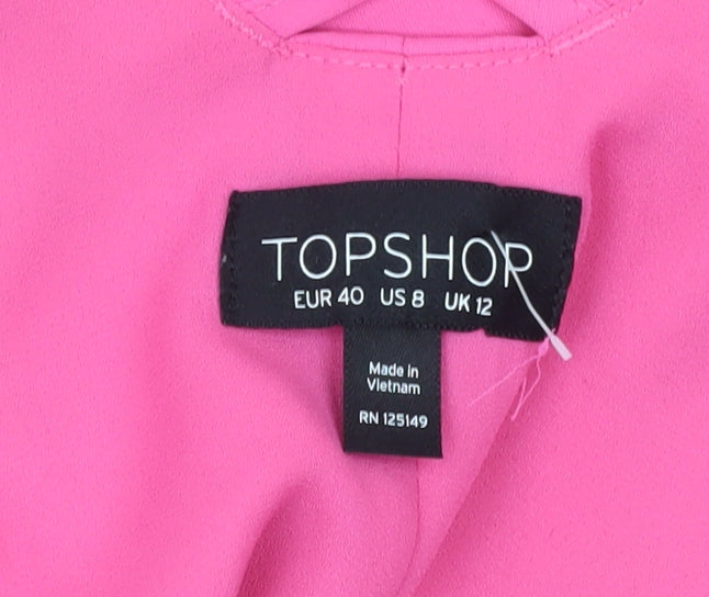 Topshop Pink Slip Dress Women Regular Size 12