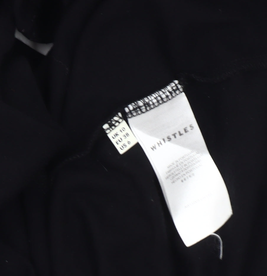 Whistles Women's Black Dress Size 10 with Lace Accents