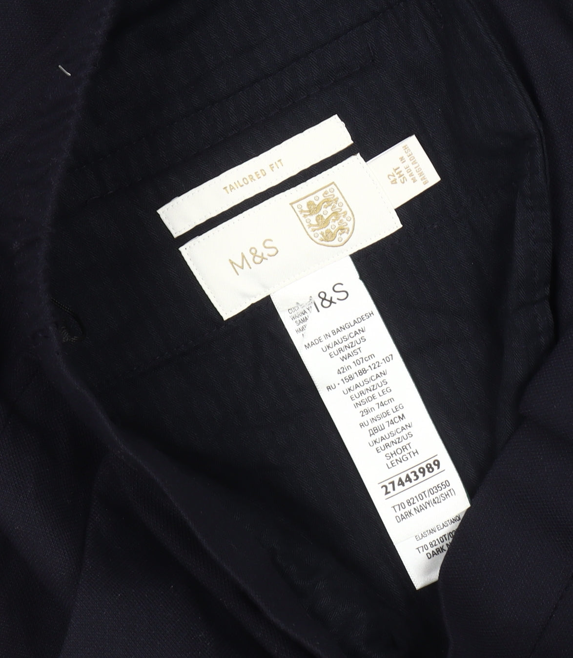 Marks & Spencer Men's Blue Tailored Trousers L