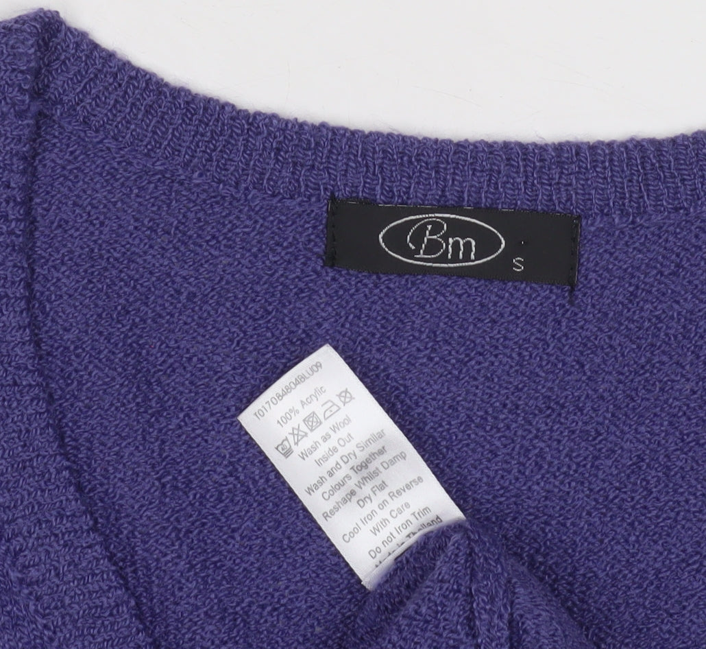 Bonmarché Women's Purple V-Neck Cardigan, Size S