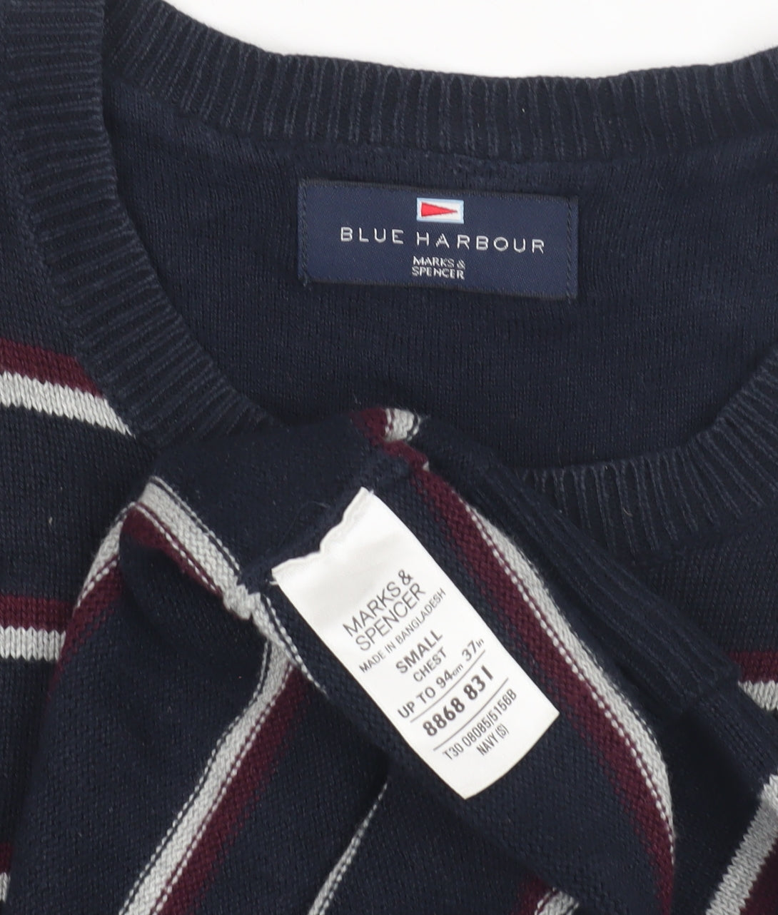 Marks & Spencer Men's Striped Pullover Jumper, Size S