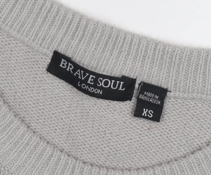Brave Soul Women’s Grey XS Pullover Jumper