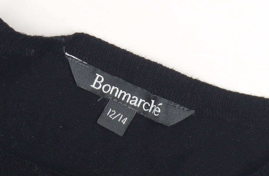 Bonmarché Women's Black Cardigan Size 12 Elegant Knit