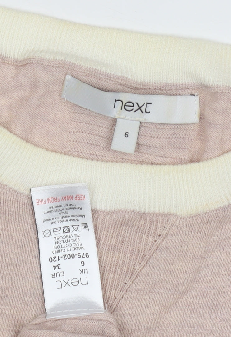 Next Women's Pink Crew Neck Jumper, Size 6