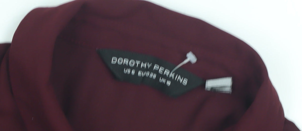 Dorothy Perkins Women's Red Button-Up Shirt Size 10