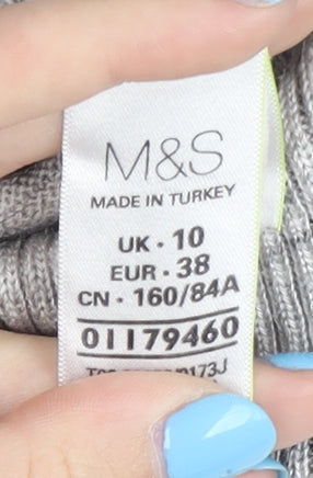Marks & Spencer Women's Grey V-Neck Pullover Jumper