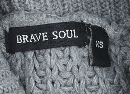 Brave Soul Women's Grey Roll Neck Vest XS