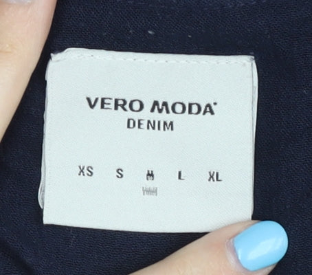 Vero Moda Women Blue M Blouse with Tassels Casual