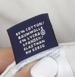 Lands' End Women's Ivory Regular Trousers Size 12