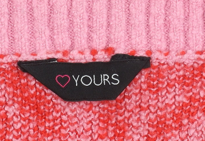 Yours Women’s V-Neck Knit Jumper 22/24 Multicoloured