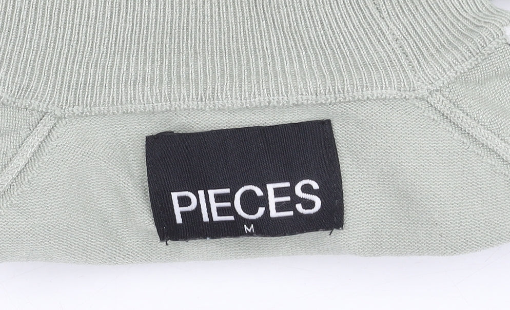 Pieces Women's Green Pullover Jumper Size M