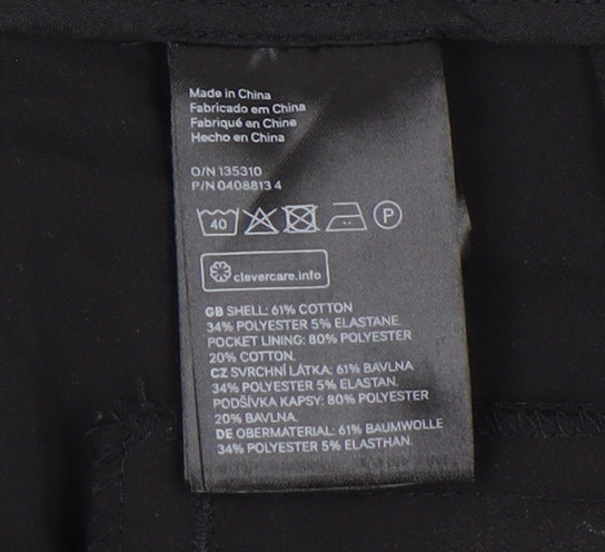 H&M Women's Black Flat Front Trousers Size 14