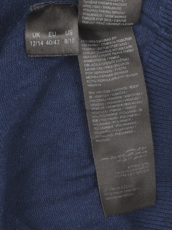 Capsule Women's Blue V-Neck Pullover Jumper Size 12/14