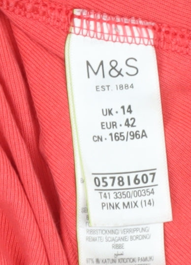 Marks & Spencer Women's Pink Floral Long Sleeve Top