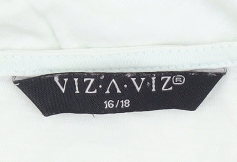 VIZ-A-VIZ Women's White Short Sleeve T-Shirt Size 16