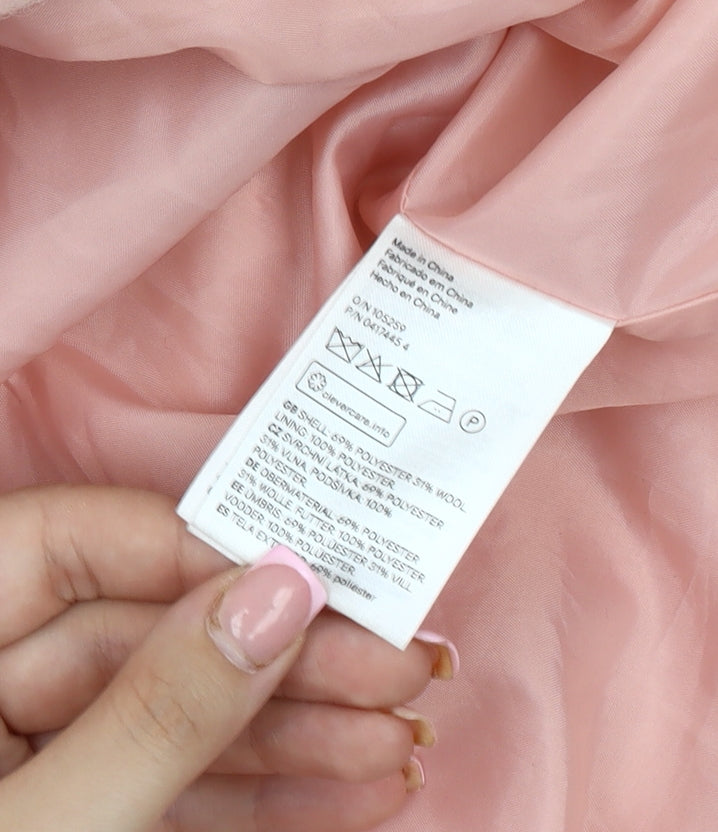 H&M Women’s Pink 3/4 Sleeve Mid-Length Coat 16