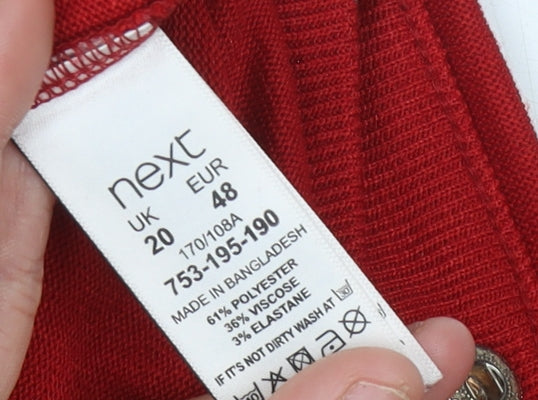Next Women's Red Pullover Jumper Size 20 - Casual Comfort