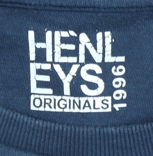 Henleys Men's Blue XL Graphic Print Pullover Sweatshirt