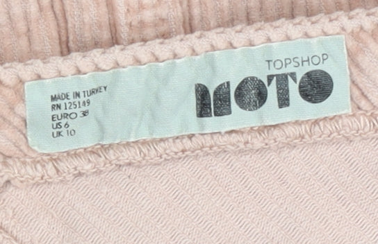 Topshop Beige Corduroy Pinafore Dress UK 10 Women