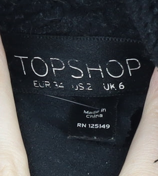 Topshop Women’s Black Biker Jacket Size 6