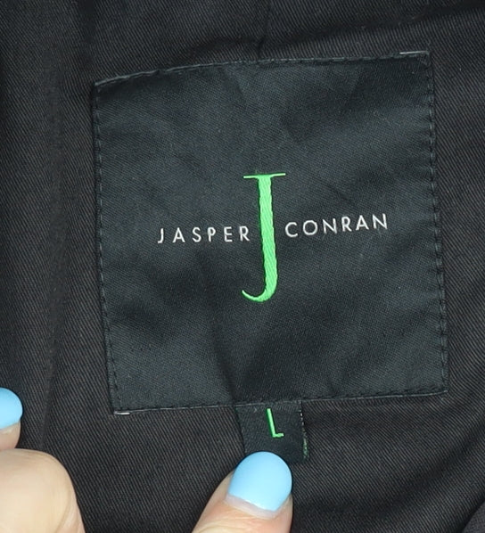 Jasper Conran Men's Black Mid-Length Coat L