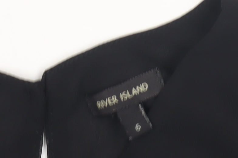 River Island Women's Black Chiffon Blouse S
