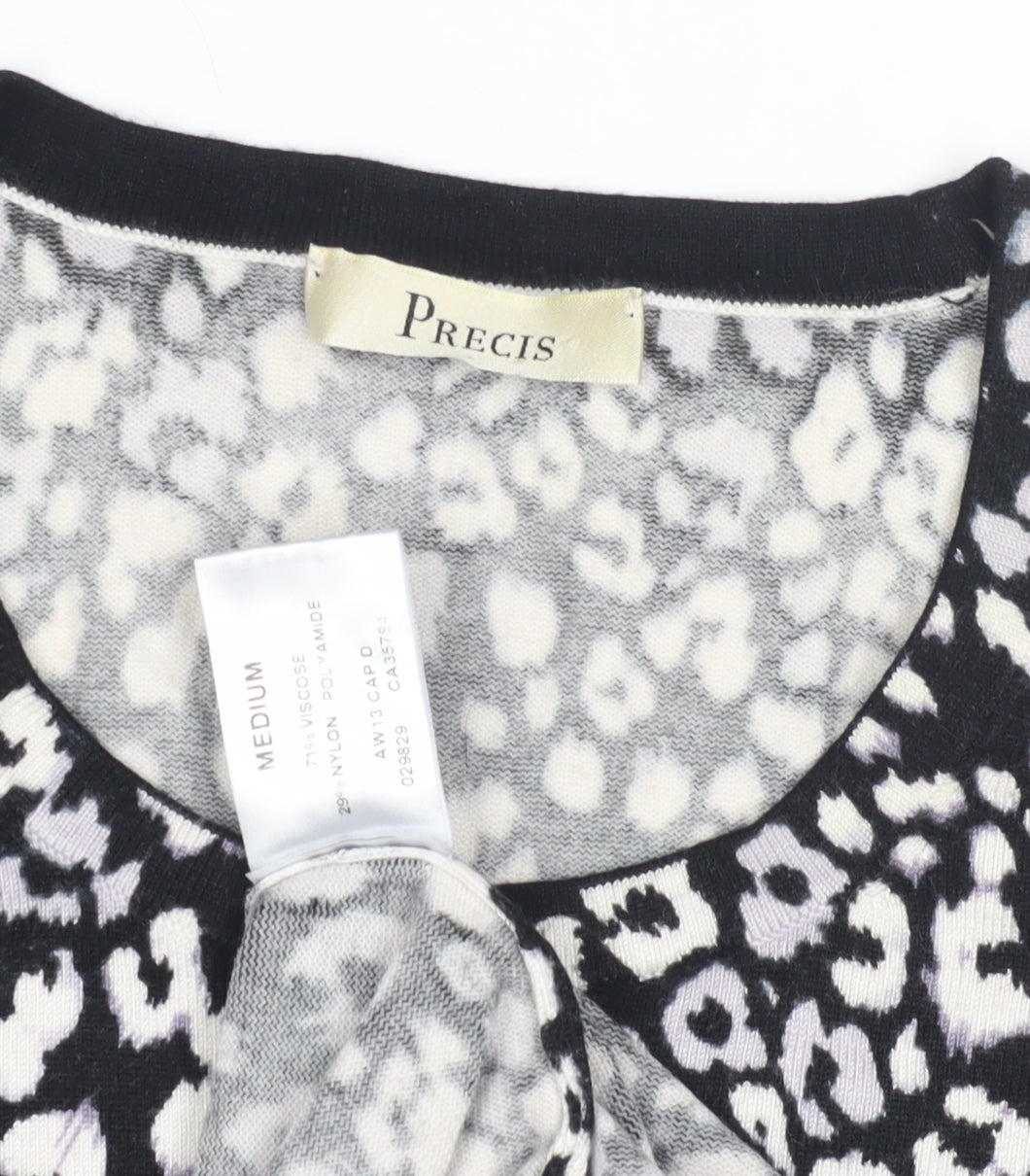 Precis Women's Black Animal Print Pullover Jumper M
