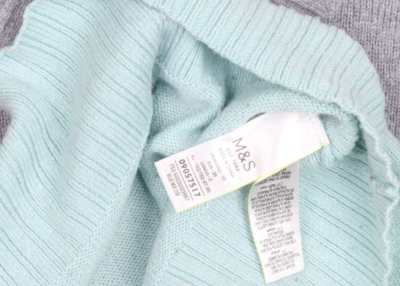 Marks and Spencer Womens Grey Beige Blue Pullover Jumper Size 12