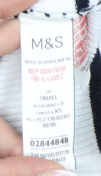 Marks & Spencer Women's White Striped Pullover Jumper