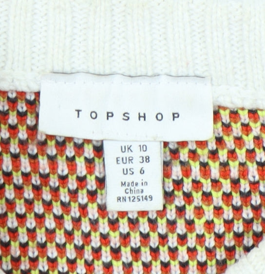 Topshop Women's Multicoloured Retro Jumper - Size 10