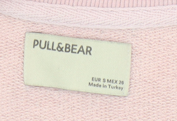 Pull&Bear Women's Pink Pullover Sweatshirt, Size S