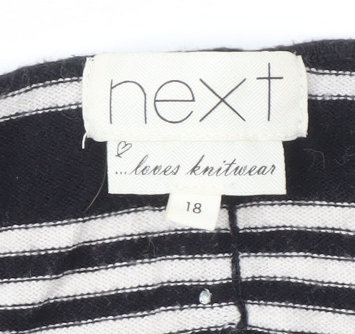 Next Women's Black Striped Pullover Jumper Size 18