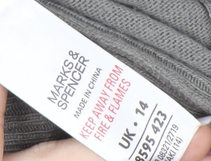 Marks & Spencer Women's Grey Knit Open Front Vest Size 14
