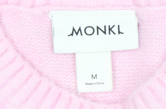 Monki Women's Pink Crew Neck Pullover Jumper