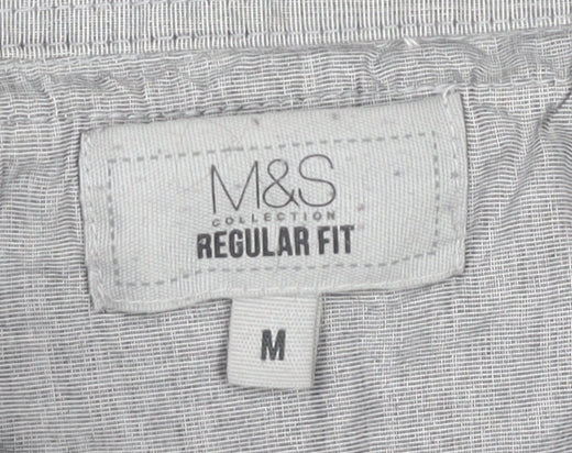 Marks & Spencer Men's Grey V-Neck Pullover - M