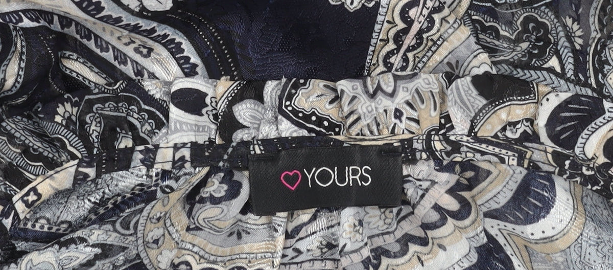 Yours Women's Black Paisley Blouse UK Size 28