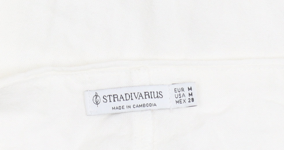 Stradivarius Women's Ivory Flare Skirt M