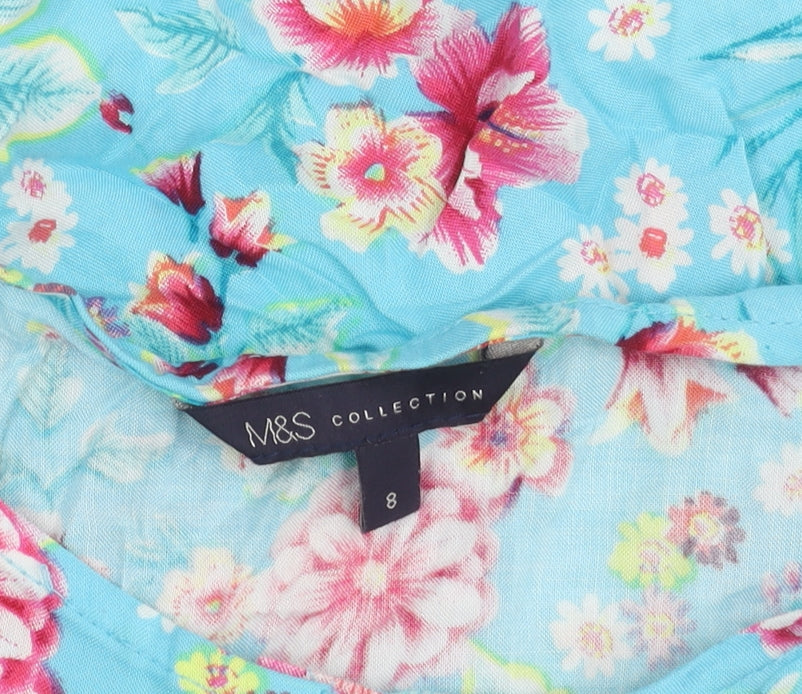 Marks & Spencer Women's Blue Floral Playsuit, Size 8