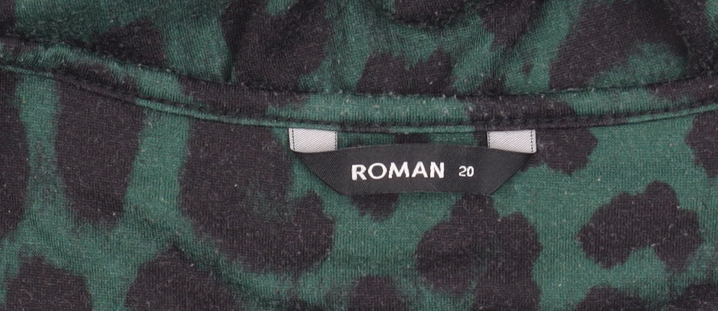 Roman Women's Green Animal Print Dress Size 20