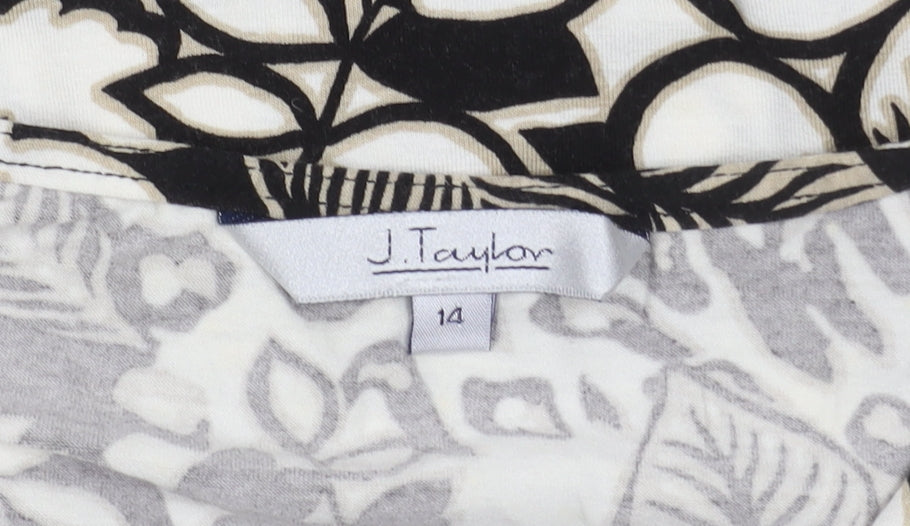 J. Taylor Women’s Multicoloured Wrap Top, Size 14, Short Sleeve