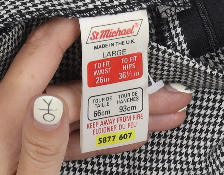 St Michael Women's Black Knee Length Pencil Skirt L